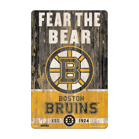 Boston Bruins Sign 11x17 Wood Slogan Design