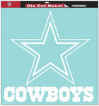 Dallas Cowboys Decal 8x8 Die Cut White