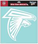 Atlanta Falcons Decal 8x8 Die Cut White