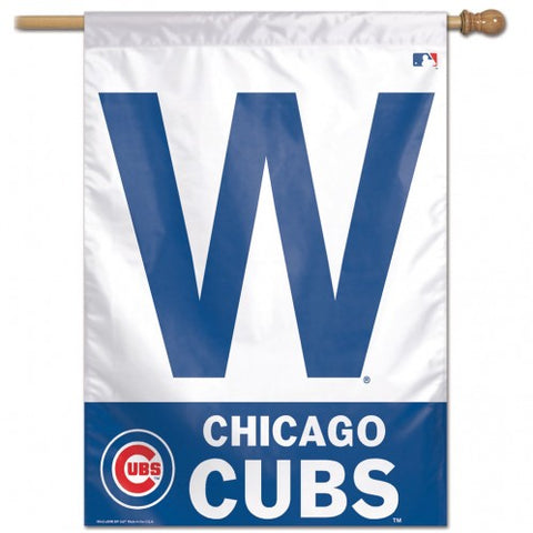 Chicago Cubs Banner 28x40 Vertical W Design