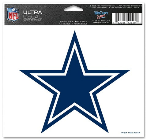 Dallas Cowboys Decal 5x6 Ultra Color Star