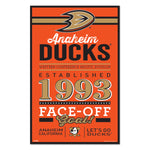 Anaheim Ducks Sign 11x17 Wood Established Design
