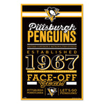 Pittsburgh Penguins Sign 11x17 Wood Established Design