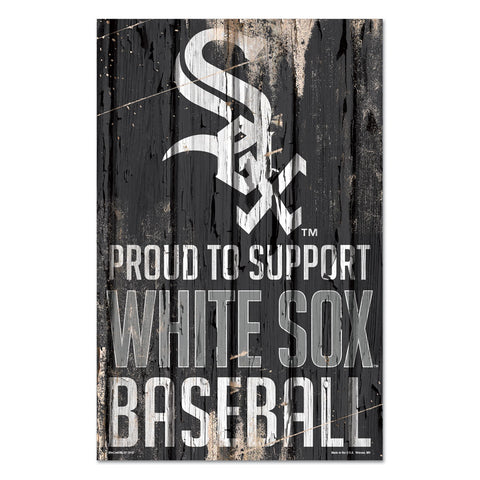 Chicago White Sox Sign 11x17 Wood Proud to Support Design