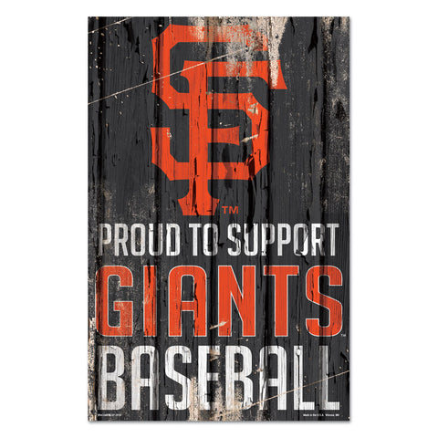 San Francisco Giants Sign 11x17 Wood Proud to Support Design