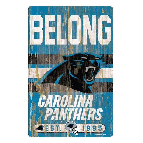 Carolina Panthers Sign 11x17 Wood Slogan Design