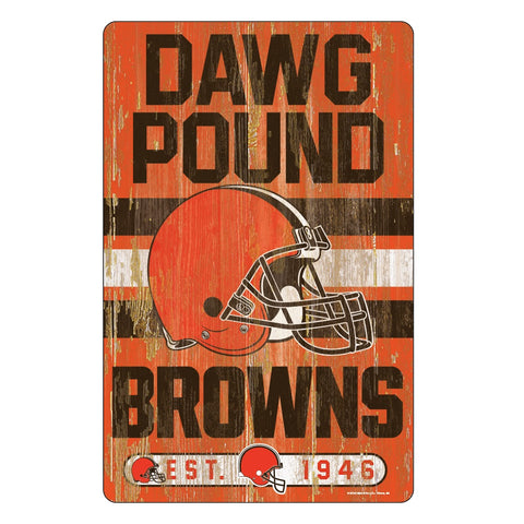 Cleveland Browns Sign 11x17 Wood Slogan Design