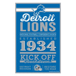 Detroit Lions Sign 11x17 Wood Established Design