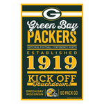 Green Bay Packers Sign 11x17 Wood Established Design