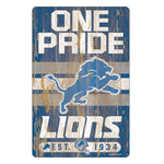 Detroit Lions Sign 11x17 Wood Slogan Design