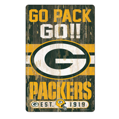 Green Bay Packers Sign 11x17 Wood Slogan Design