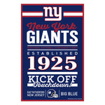 New York Giants Sign 11x17 Wood Established Design