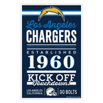 Los Angeles Chargers Sign 11x17 Wood Established Design