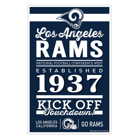Los Angeles Rams Sign 11x17 Wood Established Design