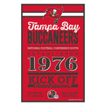 Tampa Bay Buccaneers Sign 11x17 Wood Established Design
