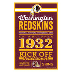 Washington Redskins Sign 11x17 Wood Established Design