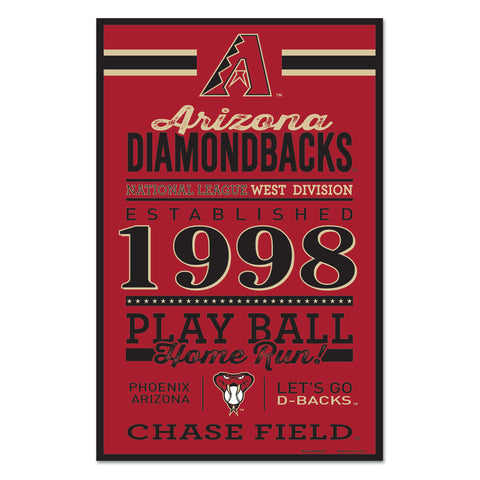 Arizona Diamondbacks Sign 11x17 Wood Established Design