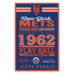 New York Mets Sign 11x17 Wood Established Design