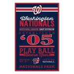Washington Nationals Sign 11x17 Wood Established Design