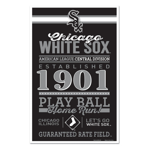 Chicago White Sox Sign 11x17 Wood Established Design