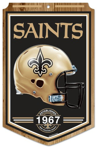 New Orleans Saints Wood Sign - 11"x17" Established Design