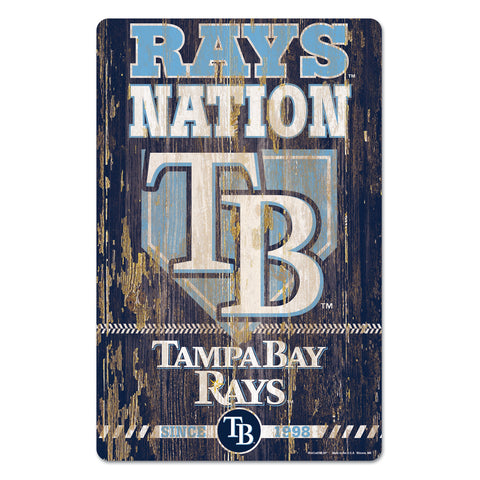 Tampa Bay Rays Sign 11x17 Wood Slogan Design