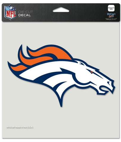 Denver Broncos Decal 8x8 Die Cut Color