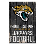 Jacksonville Jaguars Sign 11x17 Wood Proud to Support Design