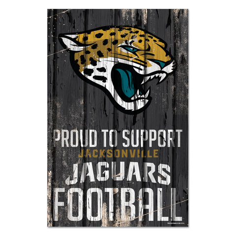 Jacksonville Jaguars Sign 11x17 Wood Proud to Support Design