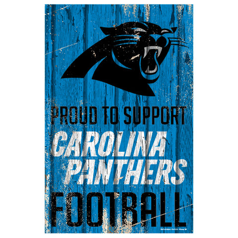 Carolina Panthers Sign 11x17 Wood Proud to Support Design