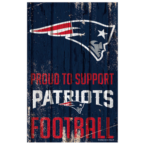 New England Patriots Sign 11x17 Wood Proud to Support Design