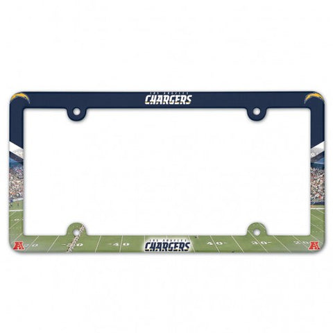 Los Angeles Chargers License Plate Frame Plastic Full Color Style