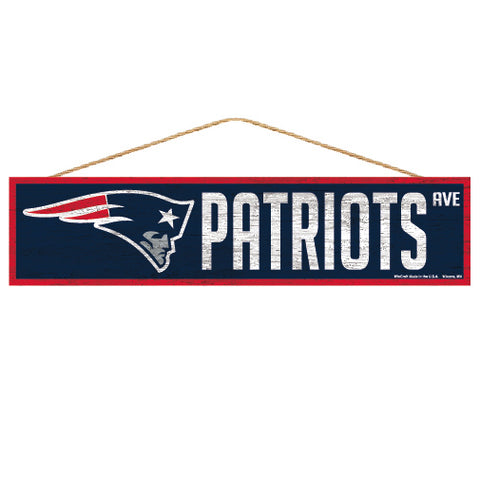 New England Patriots Sign 4x17 Wood Avenue Design