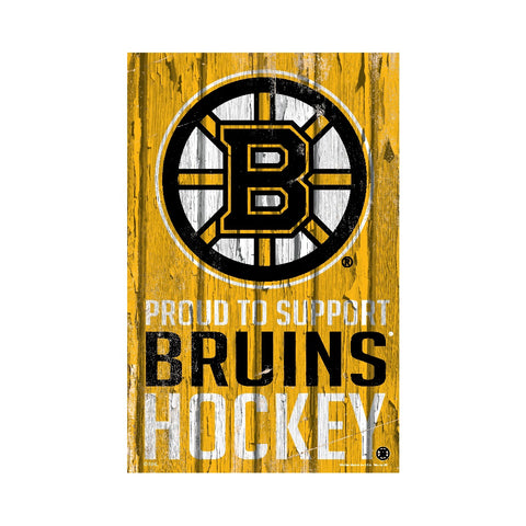 Boston Bruins Sign 11x17 Wood Proud to Support Design
