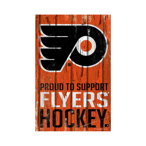 Philadelphia Flyers Sign 11x17 Wood Proud to Support Design