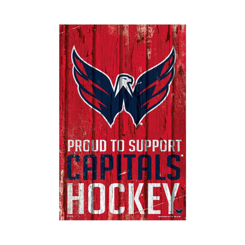 Washington Capitals Sign 11x17 Wood Proud to Support Design
