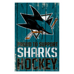 San Jose Sharks Sign 11x17 Wood Proud to Support Design