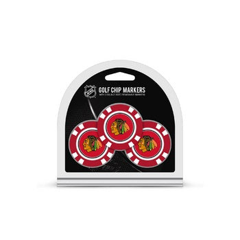 Chicago Blackhawks Golf Chip with Marker 3 Pack