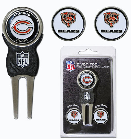 Chicago Bears Golf Divot Tool with 3 Markers
