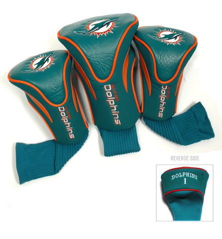 Miami Dolphins Golf Club 3 Piece Contour Headcover Set