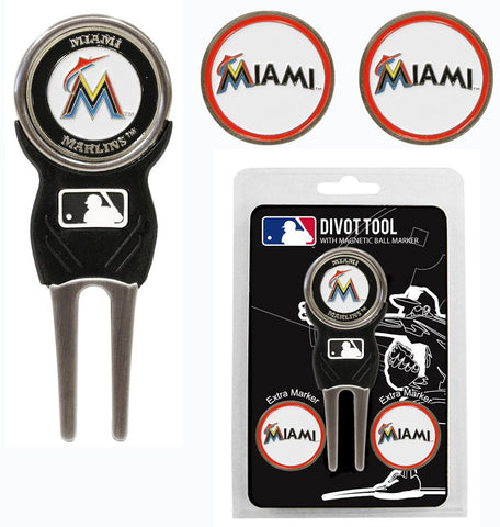 Miami Marlins Golf Divot Tool with 3 Markers