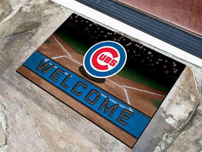 Chicago Cubs Door Mat 18x30 Welcome Crumb Rubber
