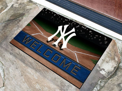 New York Yankees Door Mat 18x30 Welcome Crumb Rubber
