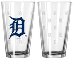 Detroit Tigers Satin Etch Pint Glass Set