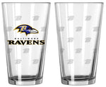 Baltimore Ravens Satin Etch Pint Glass Set