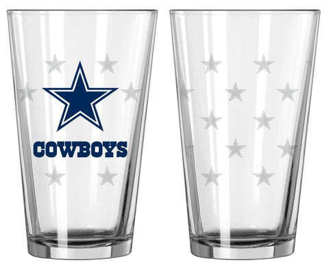 Dallas Cowboys Satin Etch Pint Glass Set