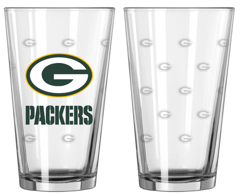 Green Bay Packers Satin Etch Pint Glass Set