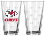 Kansas City Chiefs Satin Etch Pint Glass Set