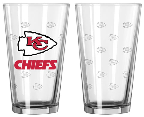 Kansas City Chiefs Satin Etch Pint Glass Set