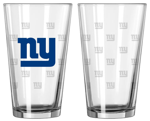 New York Giants Satin Etch Pint Glass Set
